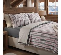 Lenzuola in flanella completo HAPPIDEA Smirne rosa