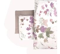 Lenzuola in flanella HAPPIDEA Lia fiori rosa sotto tortora