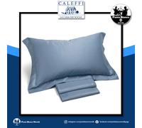 Lenzuola in raso di cotone Caleffi sopra sotto con angoli e federe per cuscini