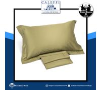 Lenzuola in raso di cotone Caleffi sopra sotto con angoli e federe per cuscini