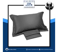 Lenzuola in raso di cotone Caleffi sopra sotto con angoli e federe per cuscini