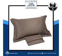 Lenzuola in raso di cotone Caleffi sopra sotto con angoli e federe per cuscini