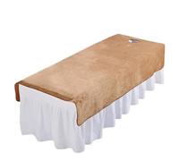 Lenzuola in velluto solido for salone di bellezza SPA, copriletto caldo for massaggio, lenzuola morbide for salone con/senza foro per i lettini da massaggio(Brown1,80x200cm with hole)