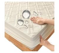 Lenzuola Invernali Per Letto Coprimaterasso impermeabile invernale, copriletto trapuntato, coprimaterasso elastico con angoli(White,152x203x35cm)