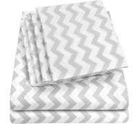 Lenzuola King Size - Set di 6 lenzuola King Size 1500 Supreme Collection in microfibra spazzolata fine - 2 federe extra, ottimo rapporto qualità prezzo, King, Chevron Grey