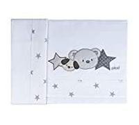 Lenzuola Lettino Picci Valdo set 3pz Ricamato Stelle Cod.PC621522 Grigio