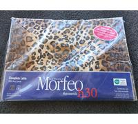 LENZUOLA MACULATO LEOPARDATO COMPLETO MORFEO MATRIMONIALE 2 PIAZZE 100% COTONE
