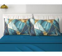 Lenzuola Matrimoniale Digitale Marmo Set Completo 100% Cotone Vari Colori