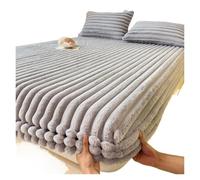 Lenzuola Matrimoniali Pile Invernali Coprimaterasso in velluto for letto king size e queen, morbido lenzuolo for dormitorio for studenti, invernale, caldo, spesso, coprimaterasso(Gray,90x200cm-1pc)