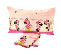 Lenzuola Minnie Disney singolo completo letto una piazza rosa puro cotone 100%