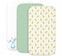 Lenzuola Next To Me 3-in-1 - Lenzuola Culla Cododo con Angoli (Set da 2) + 1 Coprimaterasso Impermeabile con Elastico - 50 x 83 cm - Per Culla Co-sleeping, Lettino - Bimbo e Bimba - Limone