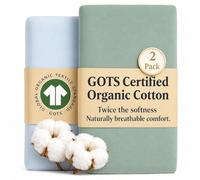 Lenzuola organiche Next2me compatibili con molte culle &Tutti bambini, in cotone biologico GOTS, comode e spesse 190 g/m², 51 x 85 / 50 x 80 / 52 x 83 per materasso da comodino Maxi Cosi Iora Cozee