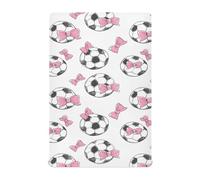 Lenzuola per culla con angoli, materasso standard per bambini e bambine, 132,1 x 71,1 cm, motivo fiocchi da calcio
