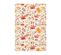 Lenzuola per culla con angoli, materasso standard per bambini e bambine, 99,1 x 68,6 cm, motivo con foglie d'acero e funghi