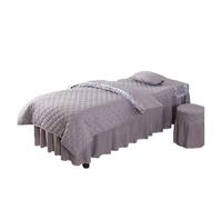 Lenzuola per Lettino Massaggio 4 pezzi set di biancheria da letto trapuntata for salone bellezza massaggio uso spa lenzuola copriletto gonna federa copripiumino(Color 1,70x185)