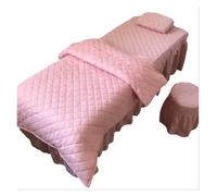 Lenzuola per Lettino Massaggio 4 pezzi set di biancheria da letto trapuntata for salone bellezza massaggio uso spa lenzuola copriletto gonna federa copripiumino(Color 3,80x190)