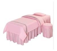 Lenzuola per Lettino Massaggio Set biancheria da letto for salone di bellezza, centro massaggi, tavolo, gonna, federa, copri sgabello, copripiumino, 4 pezzi(Color 12,190x80cm)