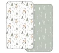 Lenzuola per lettino per bambini, 2 pezzi, 100% microfibra, traspiranti, 120 x 60 cm, accoglienti e leggeri, Oeko-tex100, si adattano a tutte le forme di materasso per culla, clessidra, lenzuola per