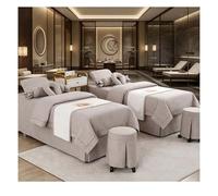 Lenzuola per massaggi in lino di cotone di fascia alta, copriletto per salone di bellezza ispessito in 4 pezzi, lenzuola morbide con fumigazione, fede Light Brown Square bedside 180*60cm(70.8*23.6in)