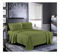 Lenzuola Pure Bedding - Set completo di lenzuola [6 pezzi verde oliva] - Microfibra spazzolata 1800 di lusso per hotel - Morbida e traspirante -