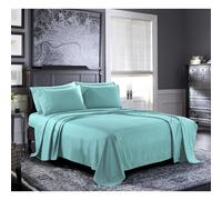 Lenzuola Pure Bedding - Set di lenzuola King [6 pezzi Aqua] - Microfibra spazzolata 1800 di lusso per hotel - Morbida e traspirante - Lenzuolo co