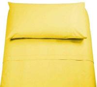 LENZUOLA Set Completo100% Cotone 1 PIAZZA E MEZZA Tinta Unita Vari Colori Sotto sopra + FEDERA Offerta … (GIALLO)