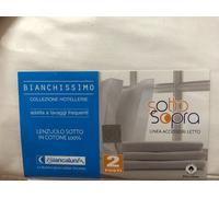 LENZUOLA SOTTO "BIANCALUNA" con ANGOLI FISSI 100% COTONE-Tutte le Misure.