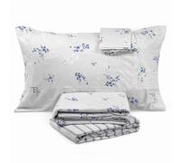 Lenzuola Zucchi Flanella invernale matrimoniale completo letto Chantal Blu