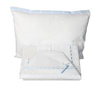 Lenzuolino Culla Lettino Neonato Set 3Pz. da Ricamare tela Aida Regalo Bimbi Coordinato Completo 100% Puro Cotone Celeste | Made in Italy