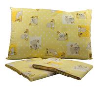 Lenzuolino sopra lettino MAFALDA cm.180x120 per materasso cm. 65X130 - tela stampata - COLORI ROSA/AZZURRO/VERDE fantasia Orsetto - Made in Italy (GIALLO)