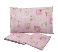 Lenzuolino sopra lettino MAFALDA cm.180x120 per materasso cm. 65X130 - tela stampata - COLORI ROSA/AZZURRO/VERDE fantasia Orsetto - Made in Italy (ROSA)