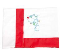 Lenzuolo 100% cotone, ipoallergenico, traspirante ed ecologico. Morbido al tatto. 3 pezzi (lenzuolo, lenzuolo con angoli regolabili e cuscino). 100% produzione Spagna. (Malabares, minicuna 80 x 50)