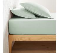 Lenzuolo a pieghe in cotone, altezza 25 cm, MACHA Verde 90 x 200 cm