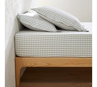Lenzuolo a pieghe in cotone seersucker 30 cm, COTTAGE VERDE Verde 180 x 200 cm