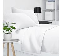 LENZUOLO COMPLETO LETTO UNA PIAZZA E MEZZA BIANCO 100%COTONE