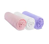 Lenzuolo con angoli, 32 x 72 cm, per lettino (set di 3) | 100% cotone | compatibile con materasso ovale per navicella, carrozzina, lettino | estensibile, marca Easy Dort | Oeko Tex | Made in Europe |