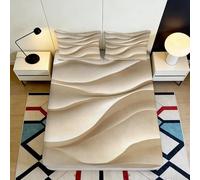 Lenzuolo con angoli 3D Printed Dune Pattern Microfibra Antiscivolo Tasche Profonde Coprimaterasso Camera da Letto 120x200x25cm