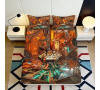Lenzuolo con Angoli 3D Printing Meccanico Sci-Fi Microfibra Tasca Profonda Antiscivolo Coprimaterasso Meccanico Lavabile 200x200x25cm