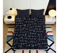 Lenzuolo con angoli 3D Printing motivo matematica Microfibra tasca profonda antiscivolo letto Maths Mattress Fitted Cover lavabile 140x200x25cm