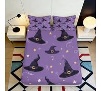 Lenzuolo con angoli 3D Stampa Cappello da Mago Microfibra Tasca Profonda Avvolgente Antiscivolo Cappello da Mago Mattress Fitted Cover Letto Camera Adulti Giovani 160x200x25cm