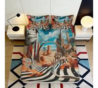 Lenzuolo con Angoli 3D Stampato Sogno Surreale Microfibra Tasche Profonde Antiscivolo Arredo Camera Sogno Surreale Mattress Fitted Cover Lavabile 90x200x25cm