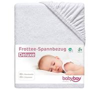 lenzuolo con angoli babybay in spugna adatto per i modelli Maxi, Midi, Boxspring, Comfort e Comfort Plus, bianco, 89 x 50 cm (1 confezione)