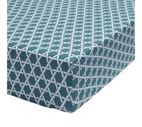 Lenzuolo con angoli con angoli con stampa in lyocell, Angele, 160 x 200 cm, Origin, Verde