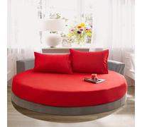 Lenzuolo con Angoli Cotone Matrimoniale Coprimaterasso Matrimoniale Lenzuolo Letto Rotondo Hotel Coprimaterasso Traspirante Tinta Unita con Elastici(#6,230cm)