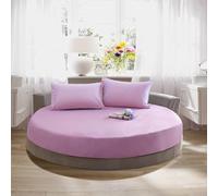 Lenzuolo con Angoli Cotone Matrimoniale Coprimaterasso Matrimoniale Lenzuolo Letto Rotondo Hotel Coprimaterasso Traspirante Tinta Unita con Elastici(#23,180cm)