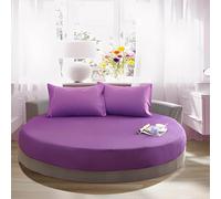 Lenzuolo con Angoli Cotone Matrimoniale Coprimaterasso Matrimoniale Lenzuolo Letto Rotondo Hotel Coprimaterasso Traspirante Tinta Unita con Elastici(#25,200cm)