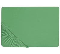 Lenzuolo con angoli cotone verde 90 x 200 cm coprimaterasso elasticizzato Janbu