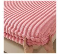 Lenzuolo con Angoli Elasticizzati Coprimaterasso Trapuntato per Materasso Profondo Invernale Caldo e Morbido Lenzuola con Angoli Tinta Unita per Letto Singolo Matrimoniale(Pink,150x200cm)