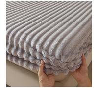 Lenzuolo con Angoli Elasticizzati Coprimaterasso Trapuntato per Materasso Profondo Invernale Caldo e Morbido Lenzuola con Angoli Tinta Unita per Letto Singolo Matrimoniale(Gray,200x220cm)