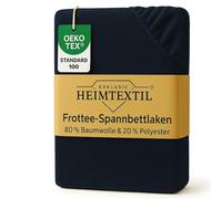 Lenzuolo con angoli elasticizzati in diverse misure e colori, Spugna, blu navy, 140 - 160 x 200 cm